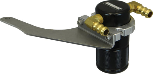 Moroso 15-17 Ford Mustang GT Air/Oil Separator Catch Can - Small Body - Billet Aluminum - Black Moroso