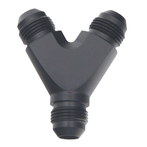 DeatschWerks 8AN Male Flare to 8AN Male Flare to 8AN Male Flare Y Fitting - Anodized Matte Black DeatschWerks