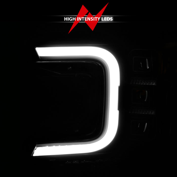 Anzo 18-20 Ford F-150 Full Led Projector Light Bar Headlights Black Amber ANZO