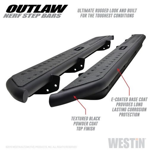 Westin 09-18 Dodge RAM 1500 Crew Cab Outlaw Nerf Step Bars Westin