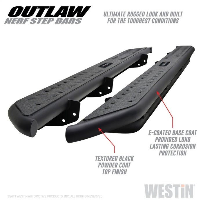 Westin 09-18 Dodge RAM 1500 Crew Cab Outlaw Nerf Step Bars Westin