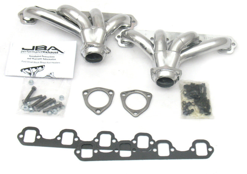 JBA Ford 260-351W SBF 1-5/8in Primary Silver Ctd Tight Tuck Header JBA
