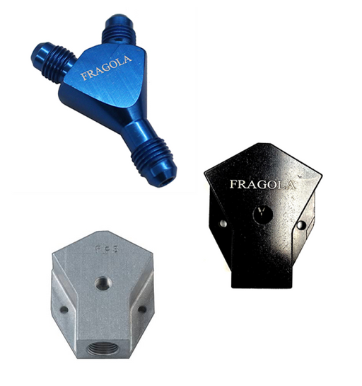 Fragola Y-Fitting -10AN Male Inlet x -8AN Male Outlets Black Fragola