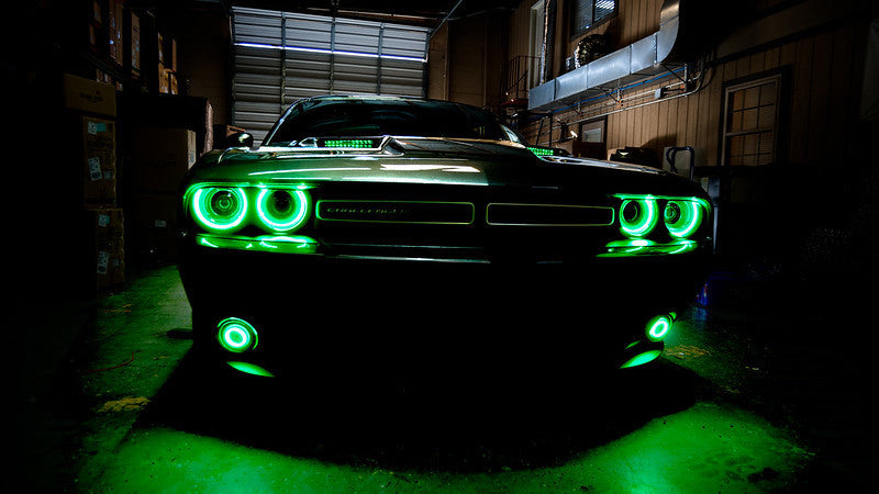 Oracle 15-21 Dodge Challenger Waterproof LED Fog Light Halo Kit - ColorSHIFT SEE WARRANTY ORACLE Lighting
