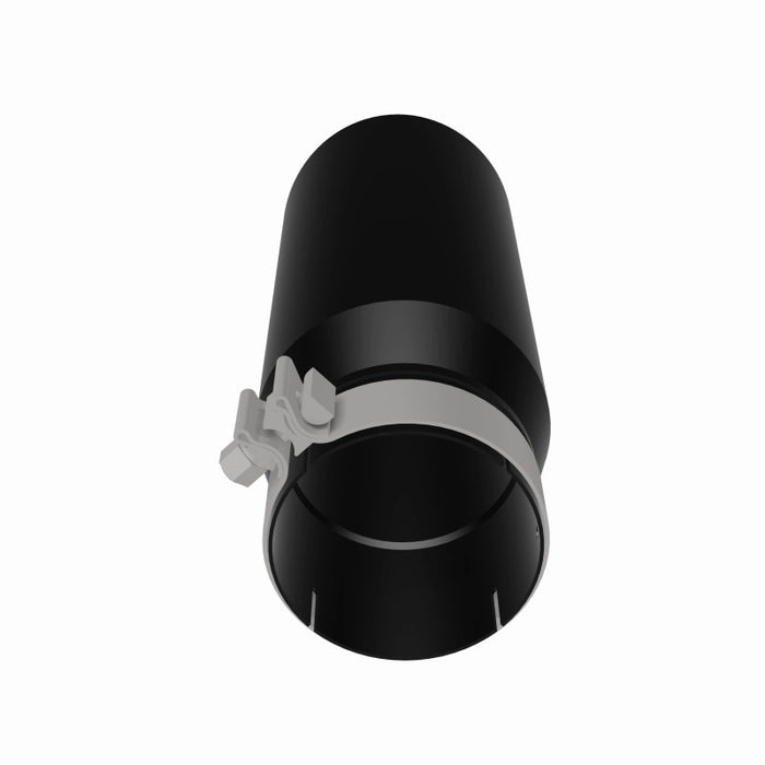 MagnaFlow Tip Stainless Black Coated Single Double Round Single Outlet 5in Dia 4in Inlet 13in L Magnaflow