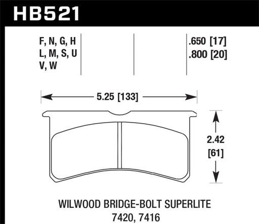 Hawk Willwood BB SL 7420 DTC-60 Race Brake Pads Hawk Performance