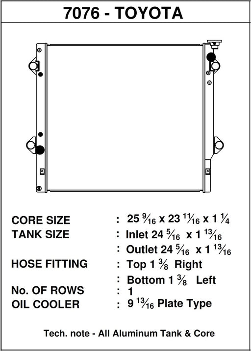 CSF 06-14 Toyota FJ Cruiser 4.0L / 03-09 Toyota 4Runner 4.0L / 2010 Toyota 4Runner 2.7L Radiator CSF