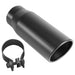 MagnaFlow Tip Stainless Black Coated Single Double Round Single Outlet 5in Dia 4in Inlet 13in L Magnaflow