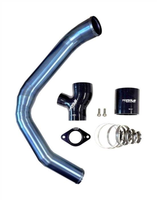 Torque Solution 12-21 Subaru WRX Top Mount Charge Pipe - Titanium Burnt Blue