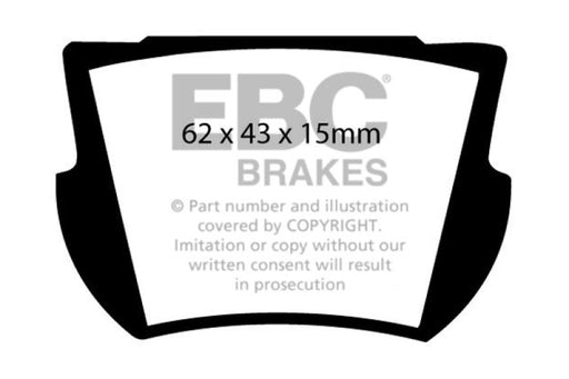 EBC 66-74 Lotus Elan 1.6 Ultimax2 Rear Brake Pads EBC