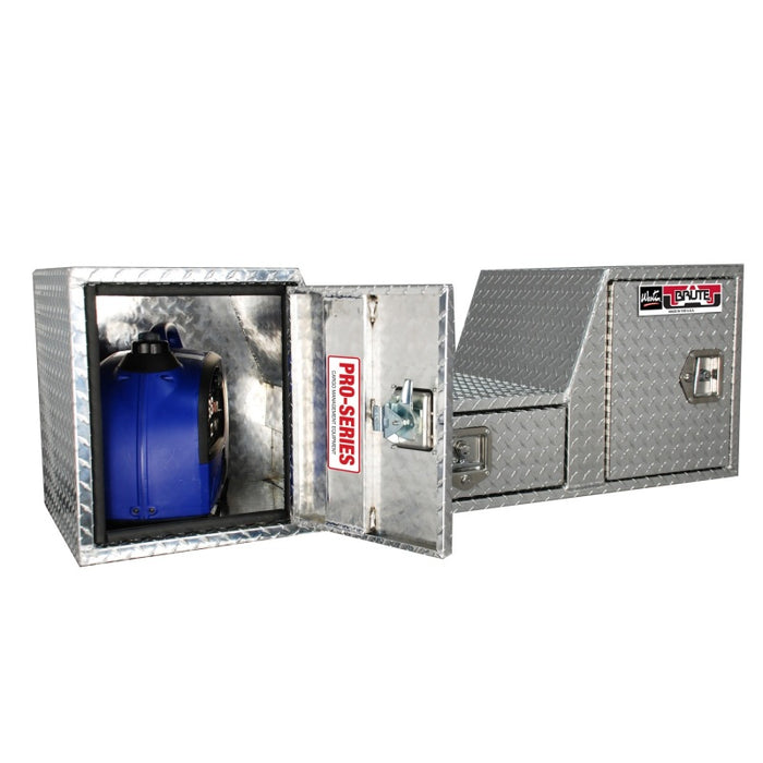 Westin/Brute V Shape Goose Neck 5th Wheel 57in Tailgate Box 1 Drawer/2 Swing Doors - Aluminum Westin