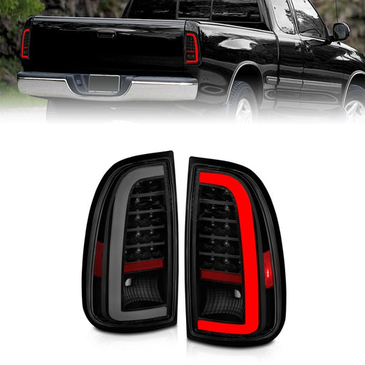 ANZO 00-06 Toyota Tundra (Std. Bed/Reg Cab) LED Taillights w/Light Bar Black Housing Smoke Lens ANZO