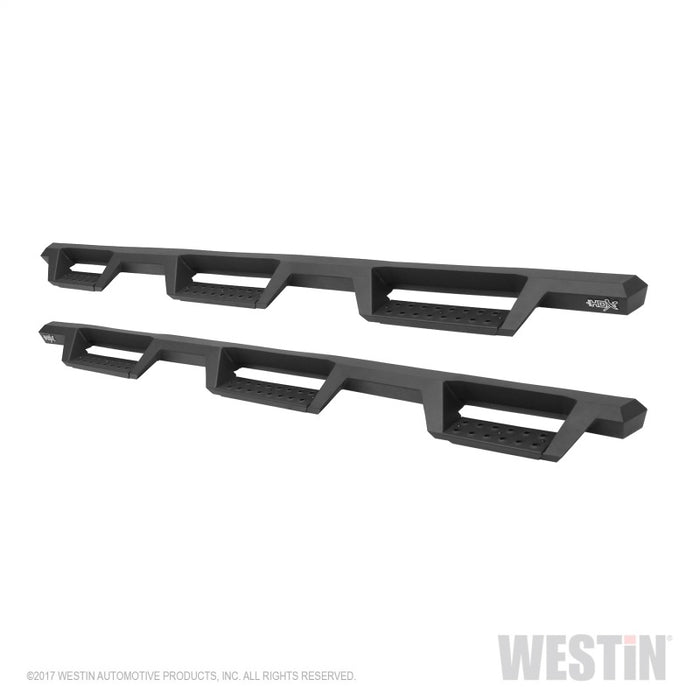Westin 14-18 Chevrolet Silverado 1500 DC 6.5ft Bed HDX Drop W2W Nerf Step Bars - Tex. Blk Westin
