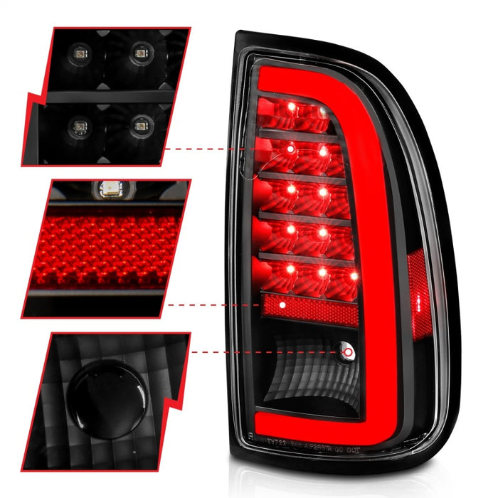 ANZO 00-06 Toyota Tundra LED Taillights w/ Light Bar Black Housing Clear Lens ANZO
