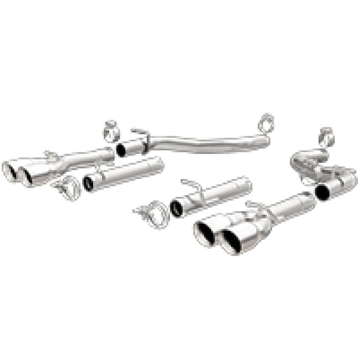 MagnaFlow Axle-Back, SS, 2.5in, Quad Split Rear 3.5in Tip 2015 Dodge Challenger R/T 5.7L Magnaflow