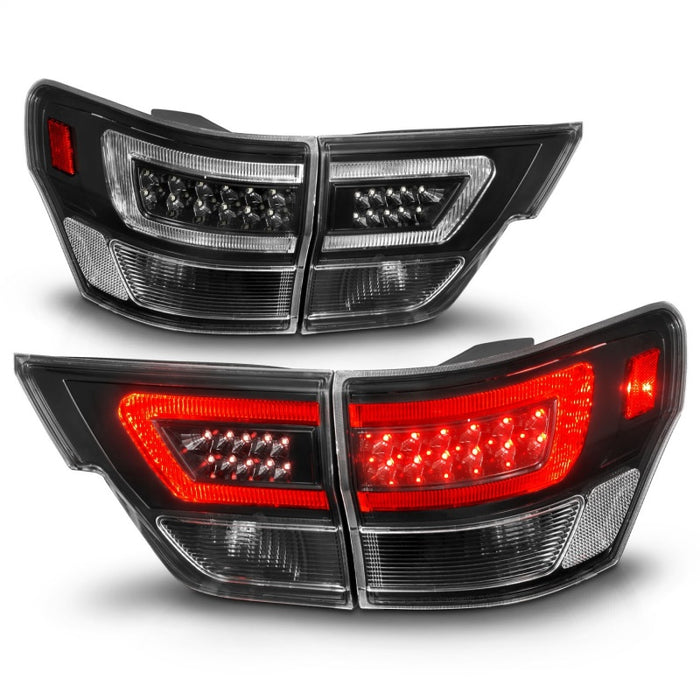 ANZO 11-13 Jeep Grand Cherokee LED Taillights w/ Lightbar Black Housing/Clear Lens 4pcs ANZO