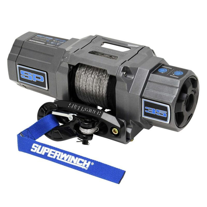 Superwinch 3500 LBS 12V DC 7/32in x 40ft Synthetic Rope Hawse Fairlead SP 35SR Winch Superwinch