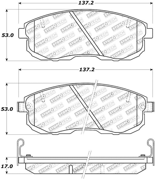 StopTech Street Touring 02-05 350z / 03-04 G35 / 03-05 G35X Front Brake Pads Stoptech