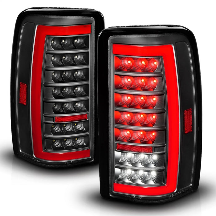 ANZO 00-06 Chevrolet Tahoe / GMC Yukon Full LED Taillights w/ Lightbar Black Housing/Clear Lens ANZO