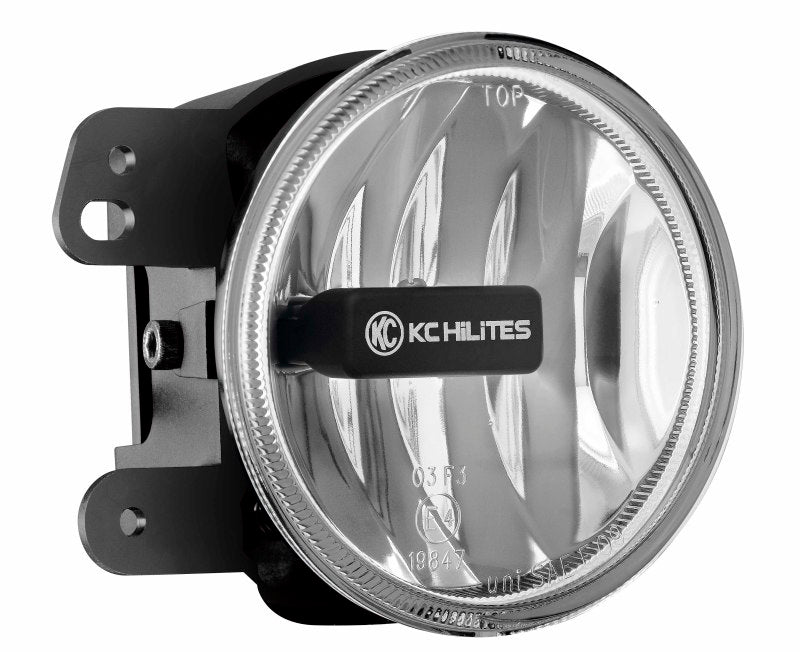 KC HiLiTES 07-09 Jeep JK 4in. Gravity G4 LED Light 10w SAE/ECE Clear Fog Beam (Pair Pack System) KC HiLiTES