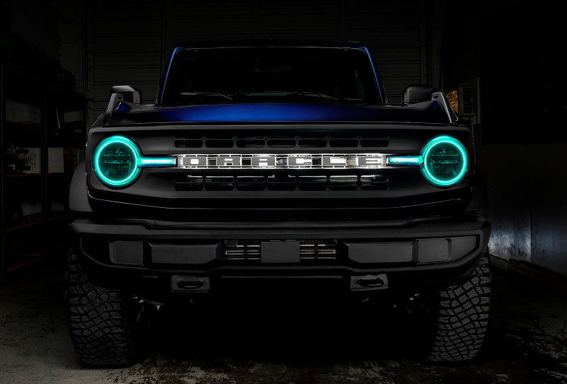 Oracle 21-22 Ford Bronco Headlight Halo Kit w/DRL Bar - Base Headlights -w/RF Cntrl SEE WARRANTY ORACLE Lighting