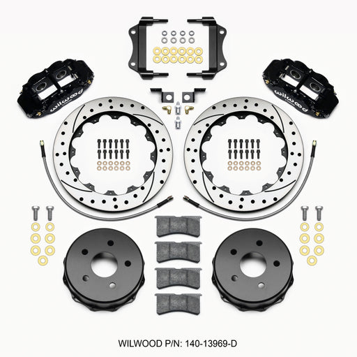 Wilwood Narrow Superlite 4R Rear Kit 12.88in Drilled 2007-up Jeep JK w/Lines