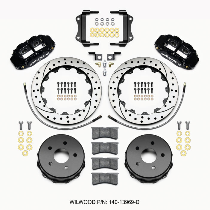 Wilwood Narrow Superlite 4R Rear Kit 12.88in Drilled 2007-up Jeep JK w/Lines