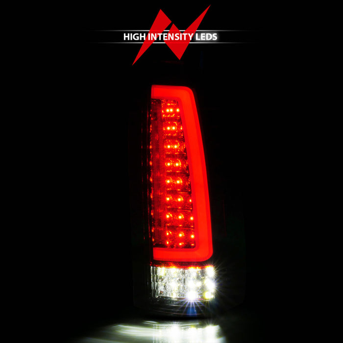 ANZO 88-99 Chevy C/K1500/2500/3500 Full LED Light Tube Taillights Chrome Housing Red/Clear Lens ANZO