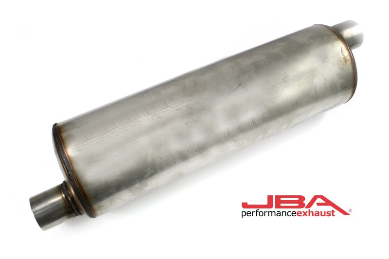 JBA Universal Chambered 304SS Muffler 22in x 7in Round 2.5in Offset/Offset JBA