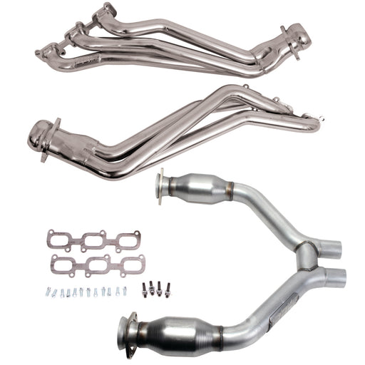 BBK 15-17 Ford Mustang V6 1-3/4 Long Tube Headers w/High Flow Catted H Pipe (Silver Ceramic) BBK