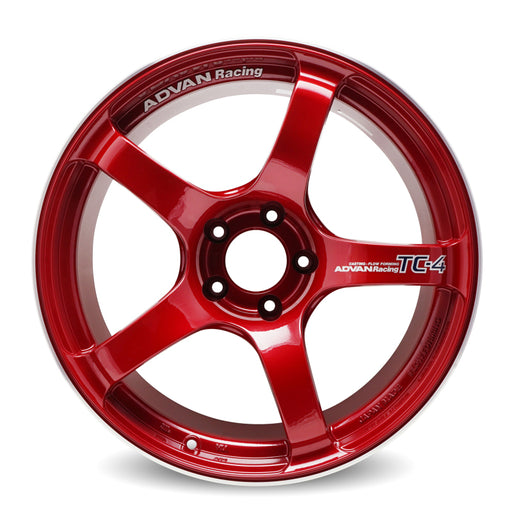 Advan TC4 18x8.5 +45 5-114.3 Racing Candy Red & Ring Wheel Advan