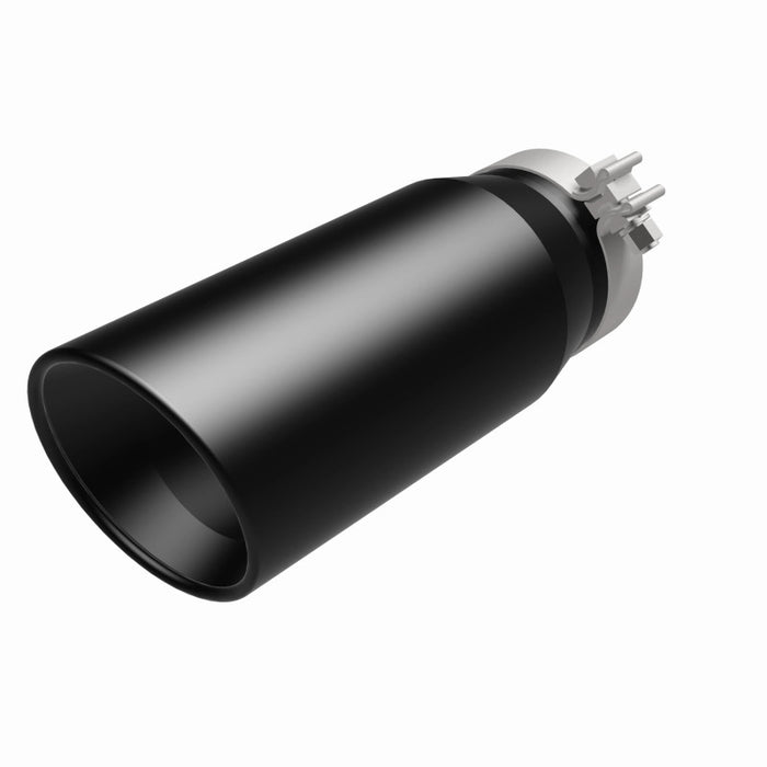 MagnaFlow Tip Stainless Black Coated Single Double Round Single Outlet 5in Dia 4in Inlet 13in L Magnaflow