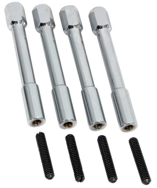 Moroso Valve Cover Hex Head Nuts - 1/2in Head - 3-7/8in - Steel - Chrome Plated - Set of 4 Moroso