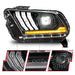 ANZO 13-14 Ford Mustang (w/ Factory HID/Xenon HL only) Projector Headlights w/Light Bar Black ANZO