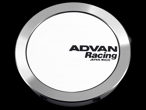 Advan 73mm Full Flat Centercap - White/Silver Alumite Advan