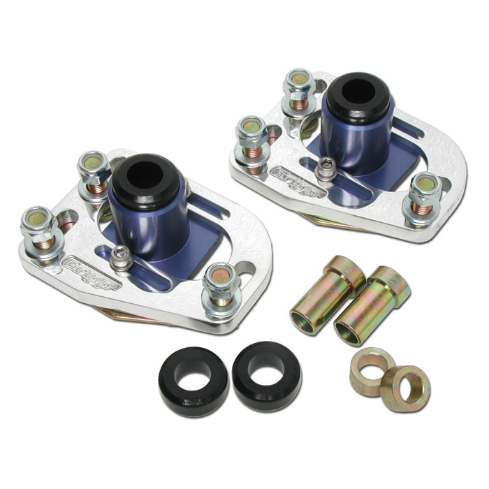 BBK 79-93 Mustang Caster Camber Plate Kit - Silver Anodized Finish BBK