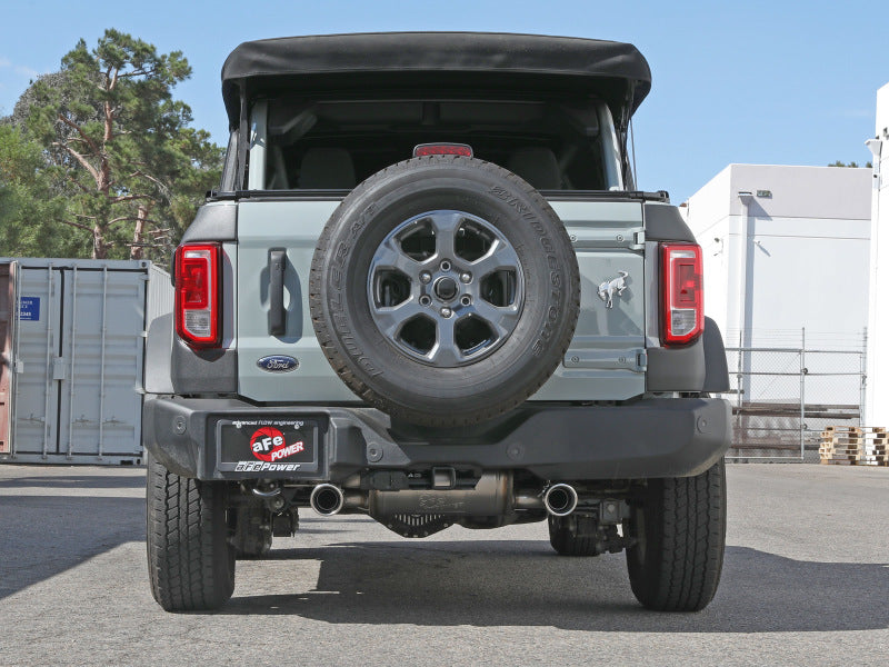 aFe Vulcan 3in 304 SS Axle-Back Exhaust 2021 Ford Bronco L4-2.3L (t)/V6-2.7L (tt) w/ Polished Tips aFe