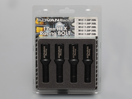 Advan Wheel Bolt 28mm Thread (Black) - 4 Pack Advan