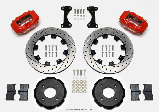 Wilwood Forged Dynalite Front Hat Kit 12.19in Drilled Red 2002 Mitsubishi Lancer