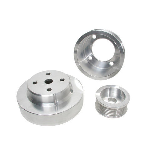 BBK 86-93 Mustang 5.0 Underdrive Pulley Kit - Lightweight CNC Billet Aluminum (3pc) BBK