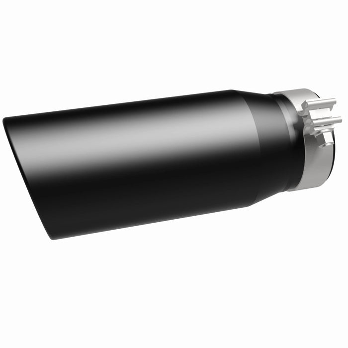 MagnaFlow Tip Stainless Black Coated Single Double Round Single Outlet 5in Dia 4in Inlet 13in L Magnaflow