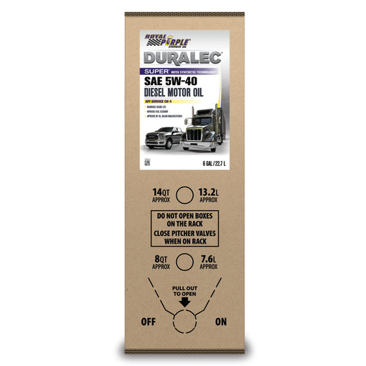 Royal Purple Duralec Super Diesel 5W-40 CK-4 Motor Oil - 6 Gallon Bag-In-Box Royal Purple