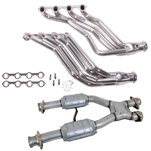 BBK 79-93 Ford Mustang 5.0L 1-3/4 Long Tube Headers w/High Flow Catted X-Pipe (Silver Ceramic) BBK