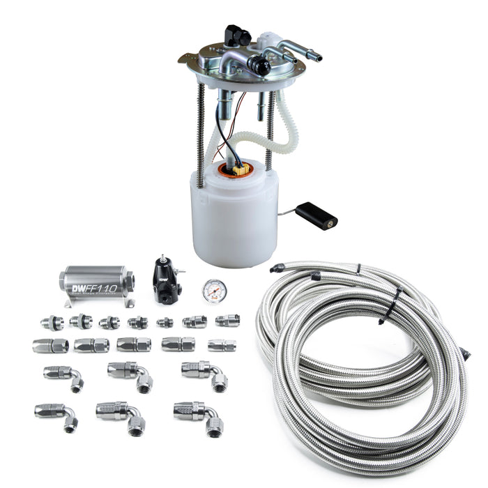 DeatschWerks 05-19 Yukon/Tahoe/Suburban DW400 Pump Module and Return SS CPE Plumbing Kit DeatschWerks