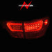 ANZO 11-13 Jeep Grand Cherokee LED Taillights w/ Lightbar Chrome Housing Red/Clear Lens 4pcs ANZO