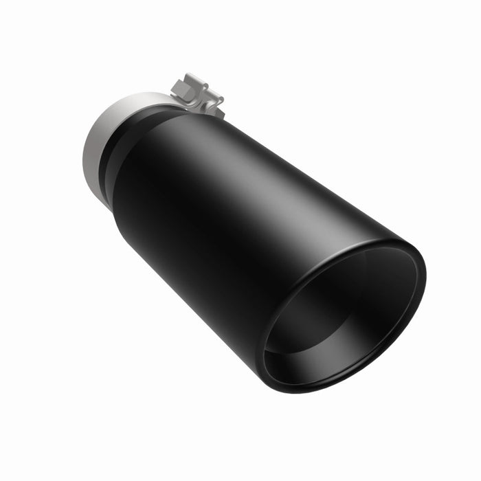 MagnaFlow Tip Stainless Black Coated Single Double Round Single Outlet 5in Dia 4in Inlet 13in L Magnaflow