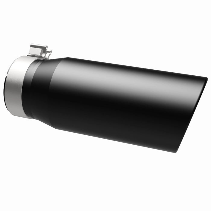 MagnaFlow Tip Stainless Black Coated Single Double Round Single Outlet 5in Dia 4in Inlet 13in L Magnaflow