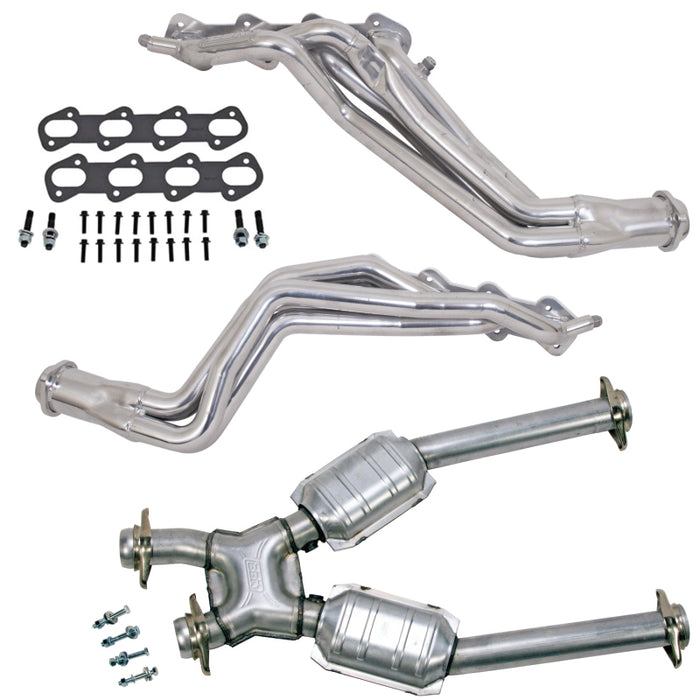 BBK 96-98 Ford Mustang Cobra 1-5/8 Long Tube Headers w/High Flow Catted X-Pipe (Silver Ceramic) BBK