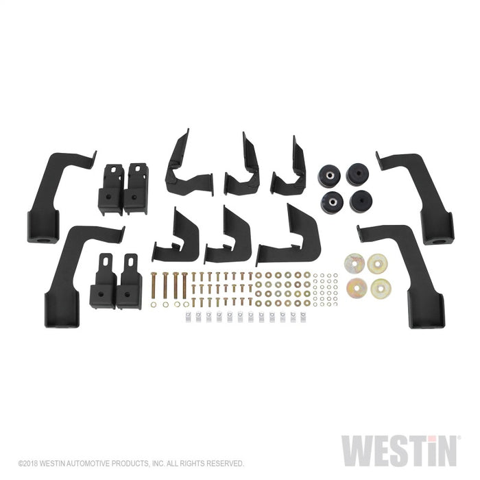 Westin 14-18 Chevrolet Silverado 1500 DC 6.5ft Bed HDX Stainless Drop W2W Nerf Step Bars - Tex. Blk Westin