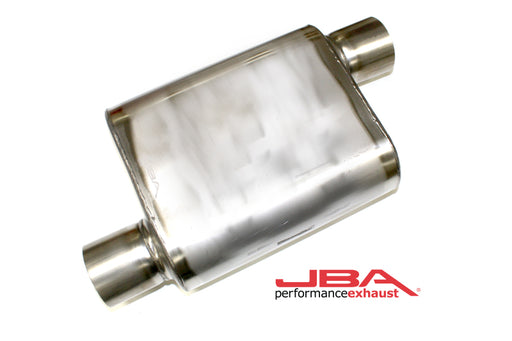 JBA Universal Chambered Style 304SS Muffler 11x9.75x4 3in Inlet Diameter Offset/Offset JBA